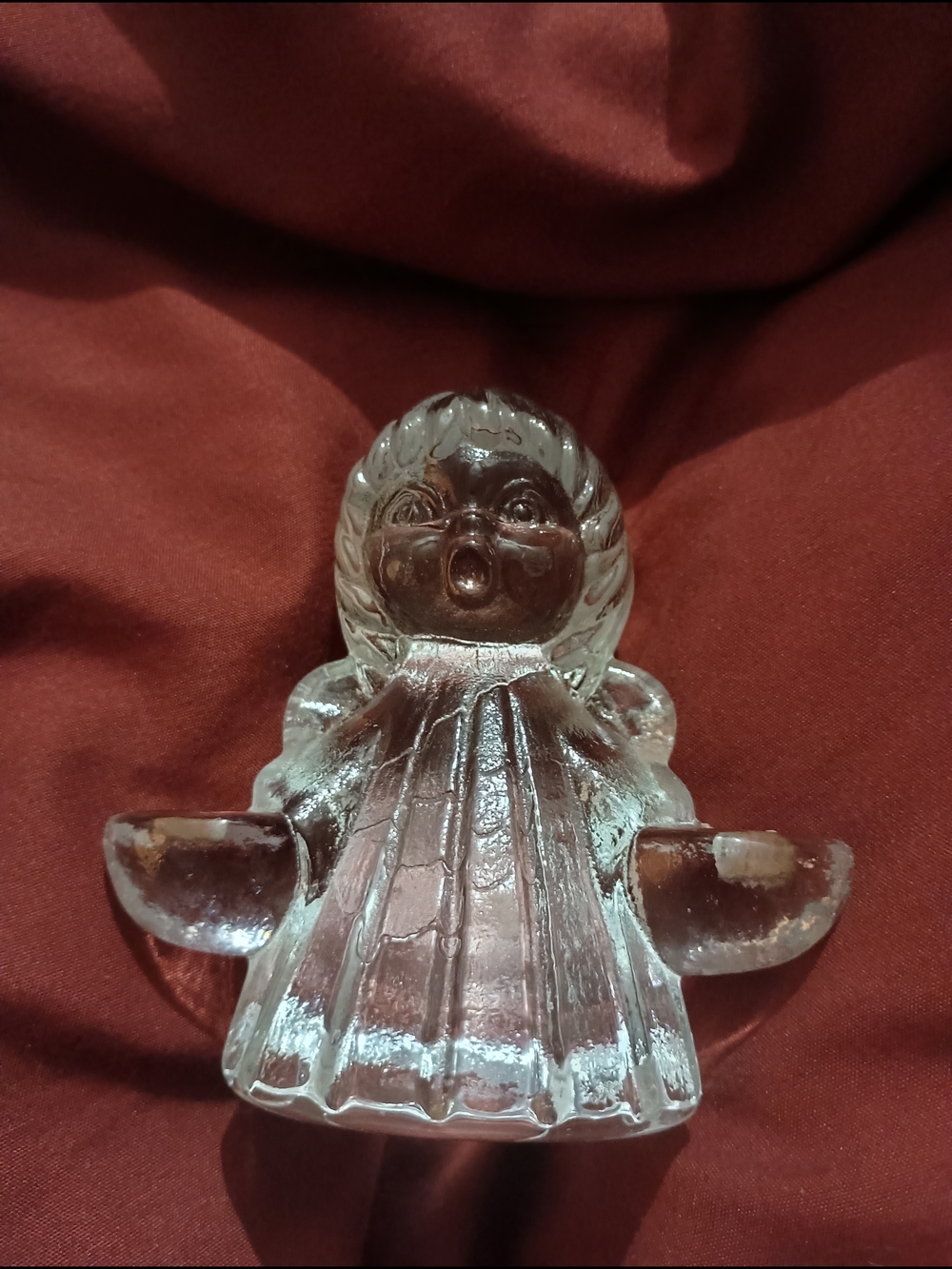 Goebel Clear Christmas Angel Double Candle Holder
